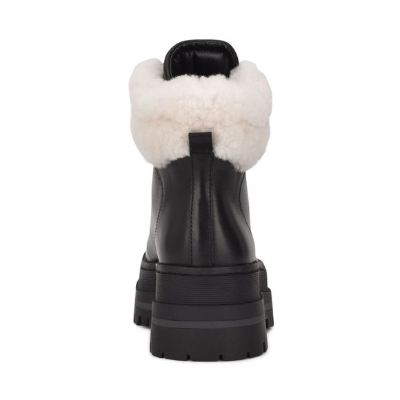 Marc Fisher Ltd. Pierson Black Leather Lug Sole Bootie Women's Boots - Picture 3 of 7